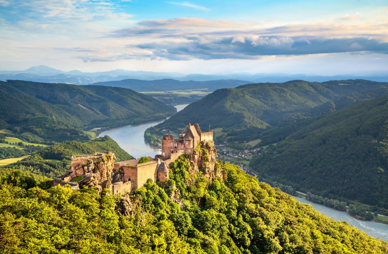 Wachau Valley in Austria with the Danube River